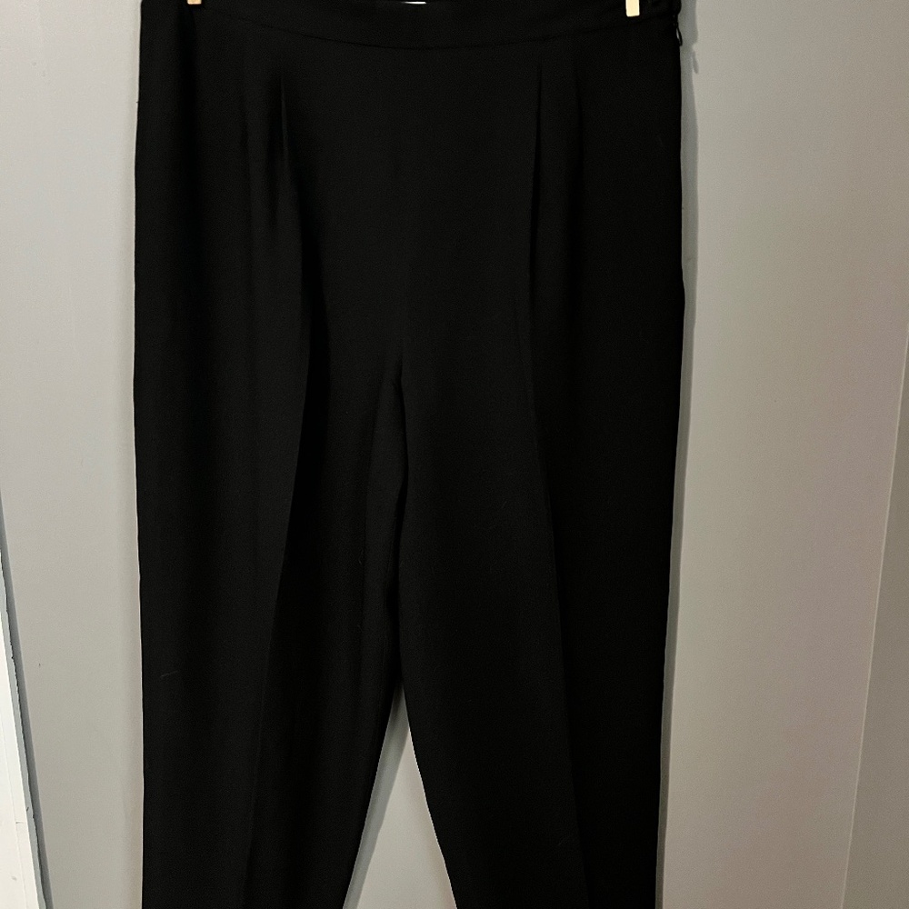 Judith Hart NWT Women's Size 12 Black Elastic Waist Pleated Trouser Pants